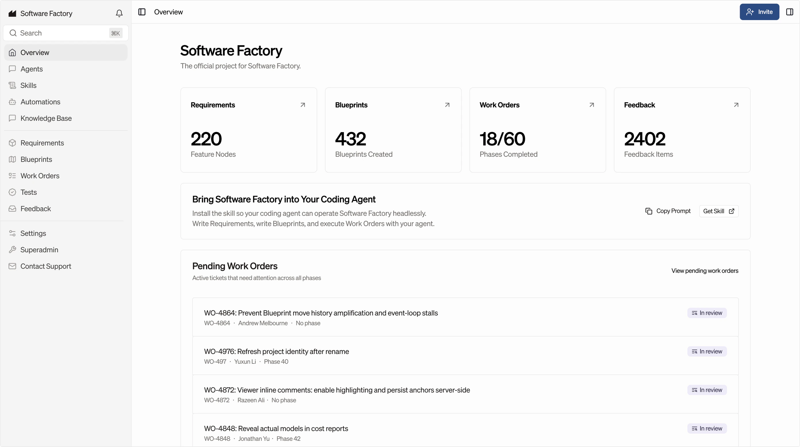 Software Factory platform overview